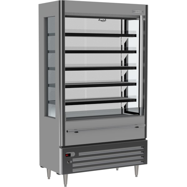 Open Air Merchandiser, Vertical, 18 Cu. Ft, 115 Volt, Grey